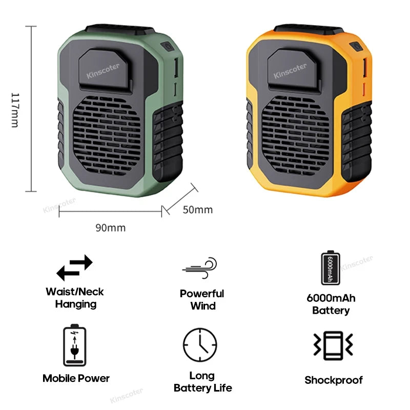 Portable Hanging Neck Waist Fan