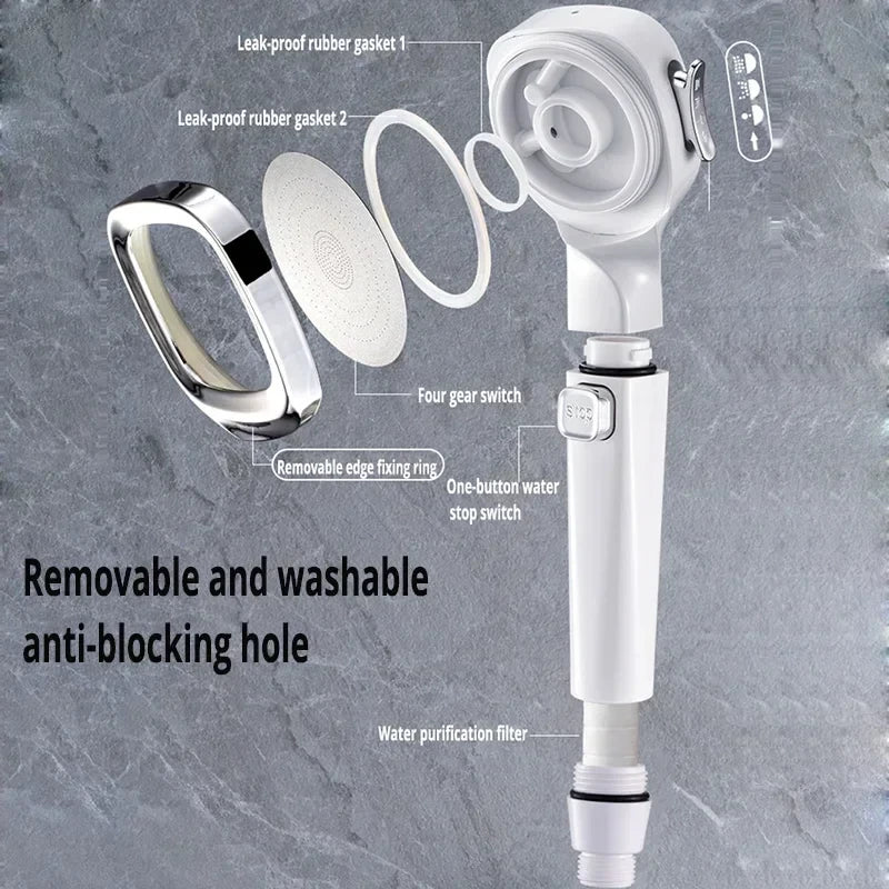 Adjustable Three-Mode Massage Shower Head